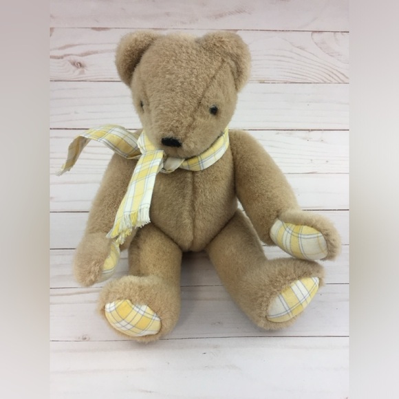 Laura Ashley Other - Vintage Laura Ashley Stuffed Teddy Bear Jointed Plush Gingham Mother Child